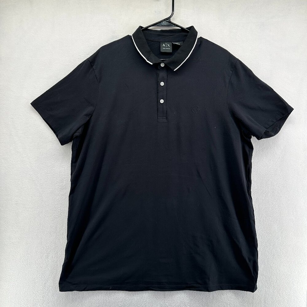 Armani Exchange Mens Short Sleeve Polo Black Size XXL